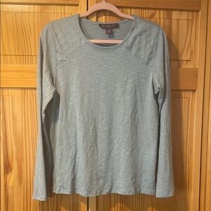 Gloria Vanderbilt Gray/Green Long Sleeve Tee Classic Style